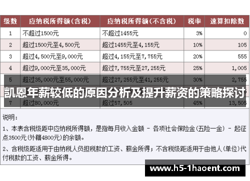 凯恩年薪较低的原因分析及提升薪资的策略探讨