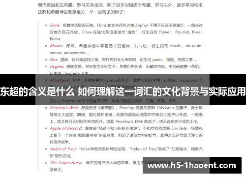 东超的含义是什么 如何理解这一词汇的文化背景与实际应用 东超的含义是什么 如何理解这一词汇的文化背景与实际应用